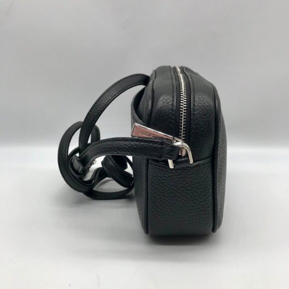 Kate Spade Black Leather Glitter On Mini Camera Crossbody Bag - Picture 3 of 10